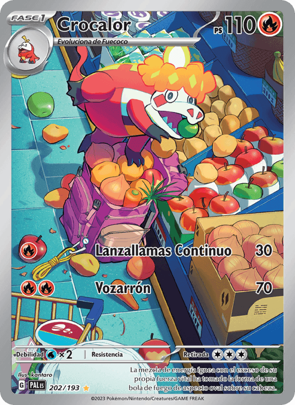 Crocalor, carta 202 de Evoluciones en Paldea