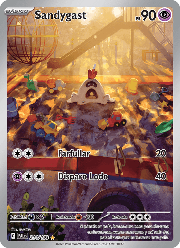 Sandygast, carta 214 de Evoluciones en Paldea