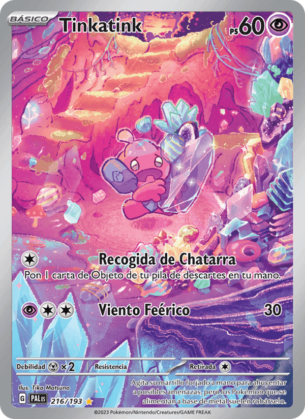 Tinkatink, carta 216 de Evoluciones en Paldea