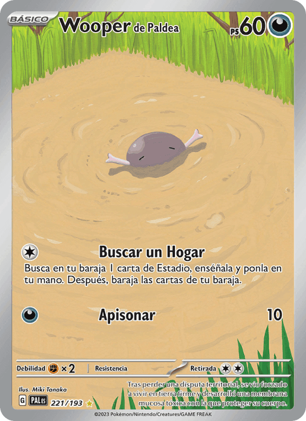 Wooper de Paldea, carta 221 de Evoluciones en Paldea