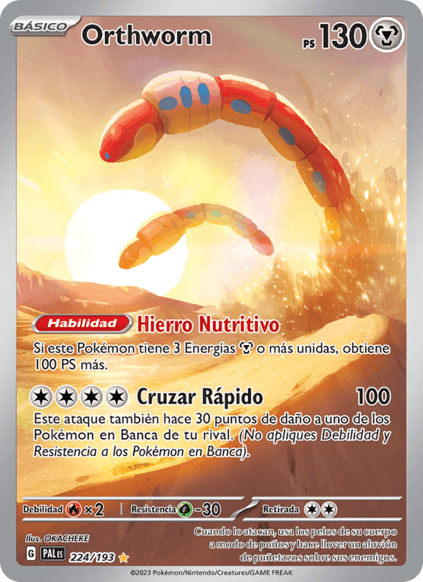 Orthworm, carta 224 di Evoluciones en Paldea