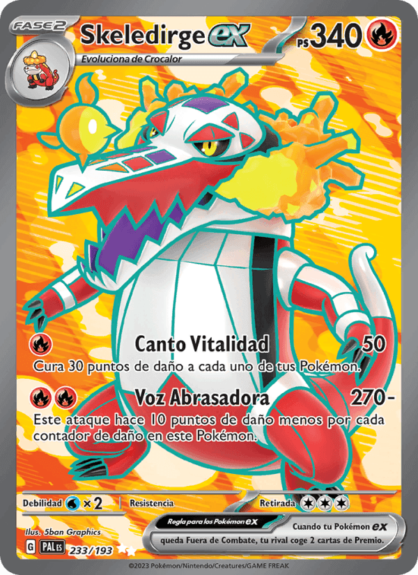 Skeledirge ex, carta 233 de Evoluciones en Paldea