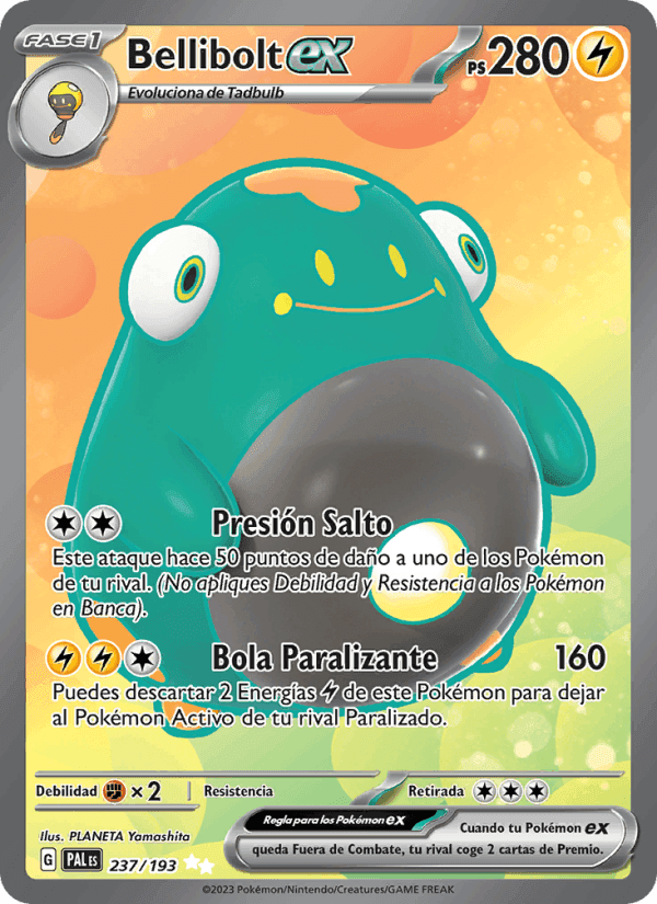 Bellibolt ex, carta 237 de Evoluciones en Paldea