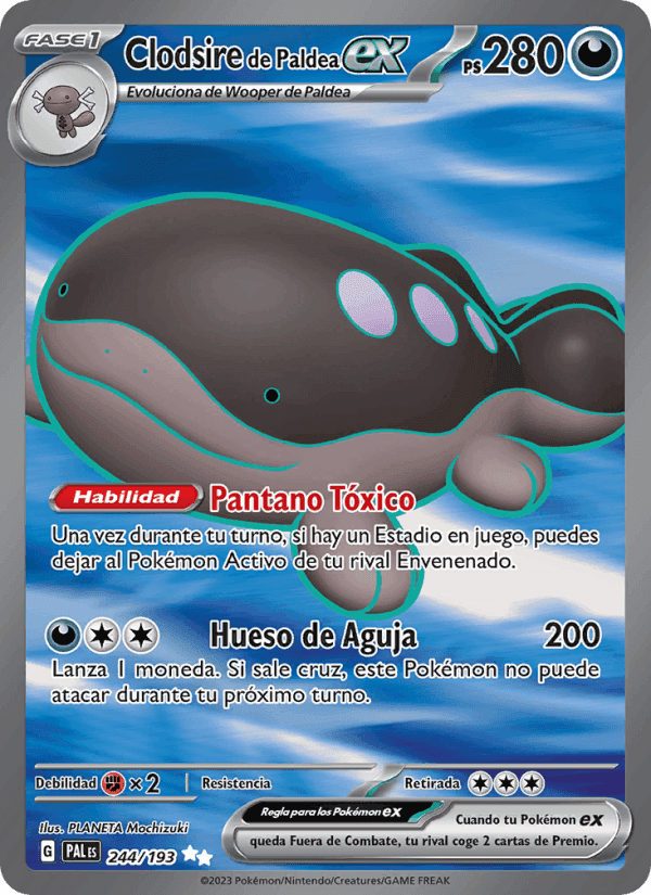 Clodsire de Paldea ex, carta 244 de Evoluciones en Paldea
