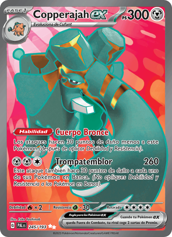 Copperajah ex, carta 245 de Evoluciones en Paldea