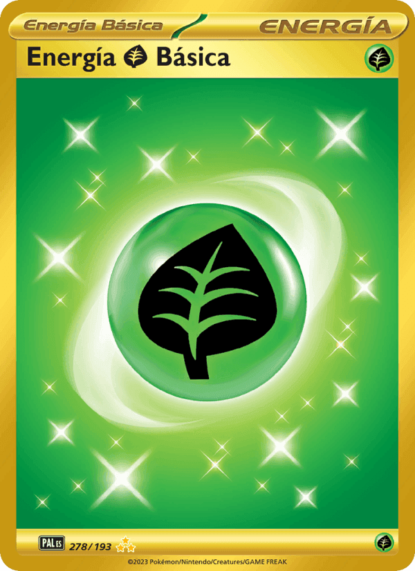 Energía Grass Básica, card 278 from Evoluciones en Paldea