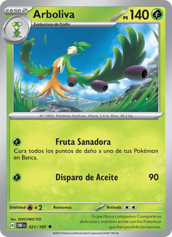 Arboliva, carta 021 di Llamas Obsidianas