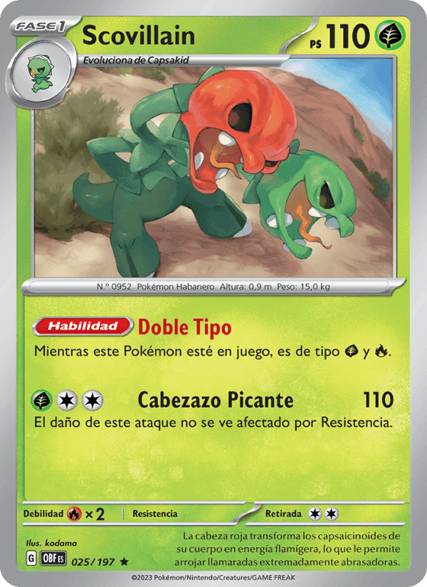Scovillain, carte 025 de Llamas Obsidianas