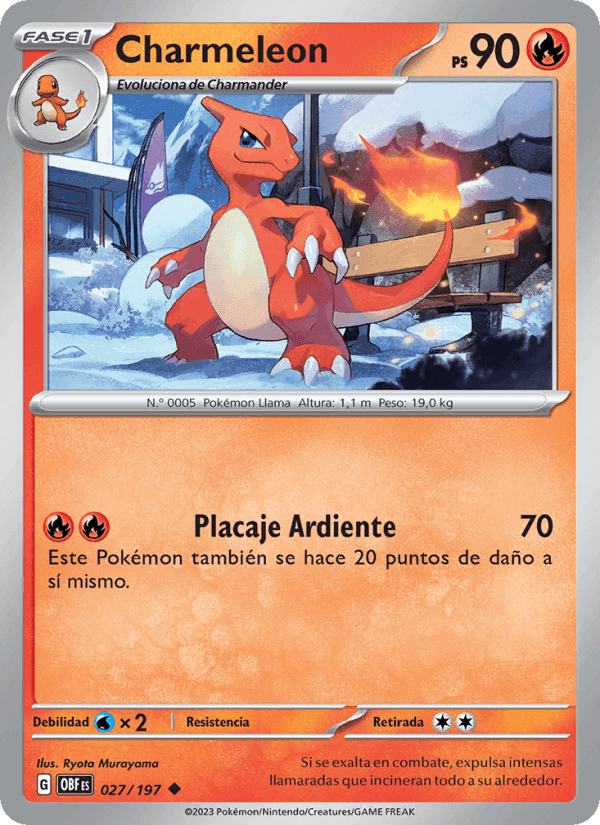 Charmeleon, carta 027 de Llamas Obsidianas