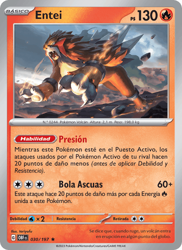 Entei, carta 030 de Llamas Obsidianas