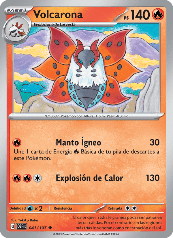 Volcarona, card 041 from Llamas Obsidianas