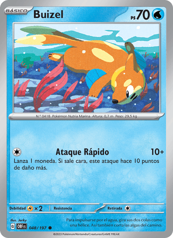 Buizel, carte 048 de Llamas Obsidianas