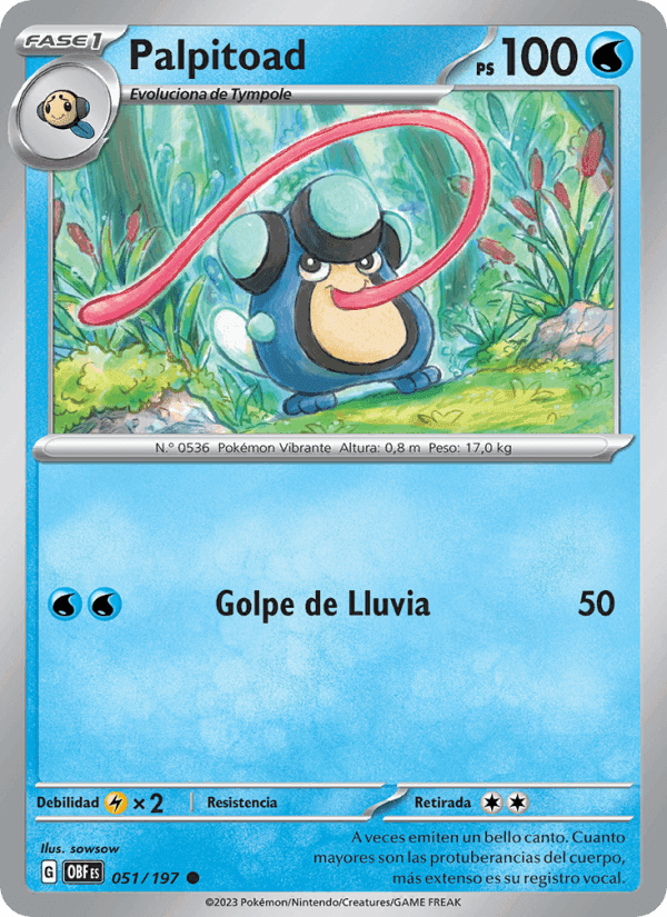 Palpitoad, carta 051 de Llamas Obsidianas