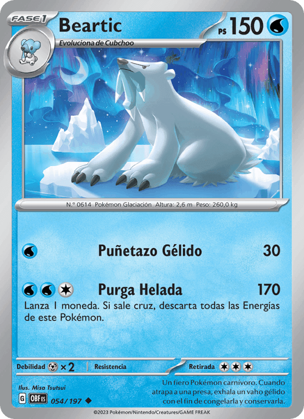 Beartic, carte 054 de Llamas Obsidianas