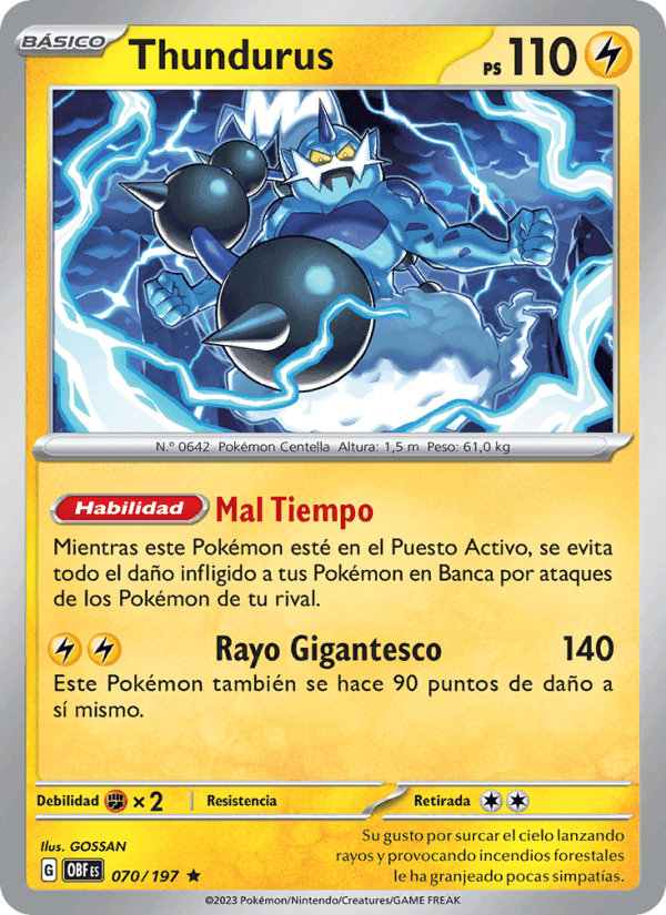 Thundurus, carta 070 de Llamas Obsidianas