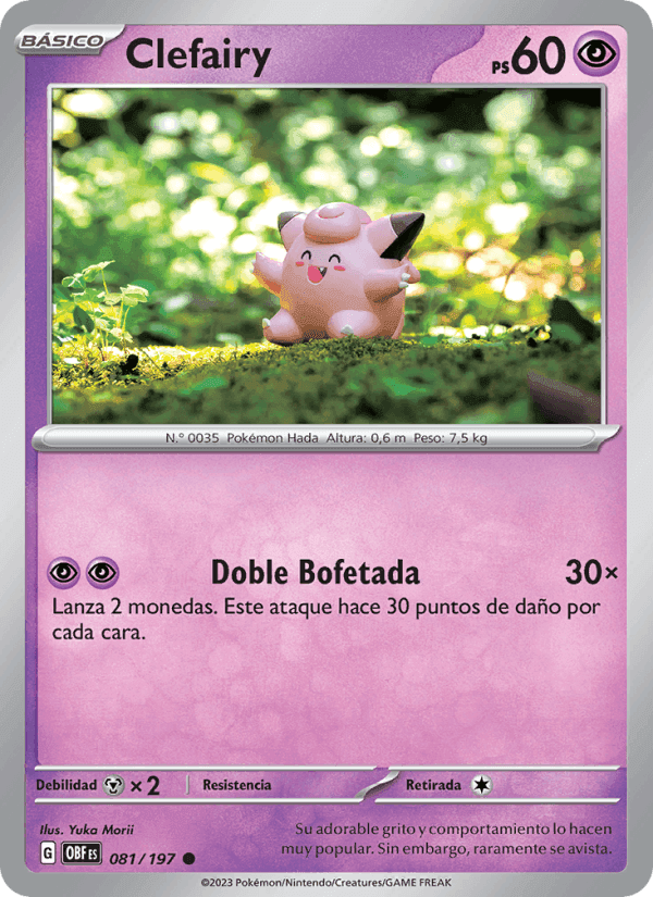 Clefairy, card 081 from Llamas Obsidianas