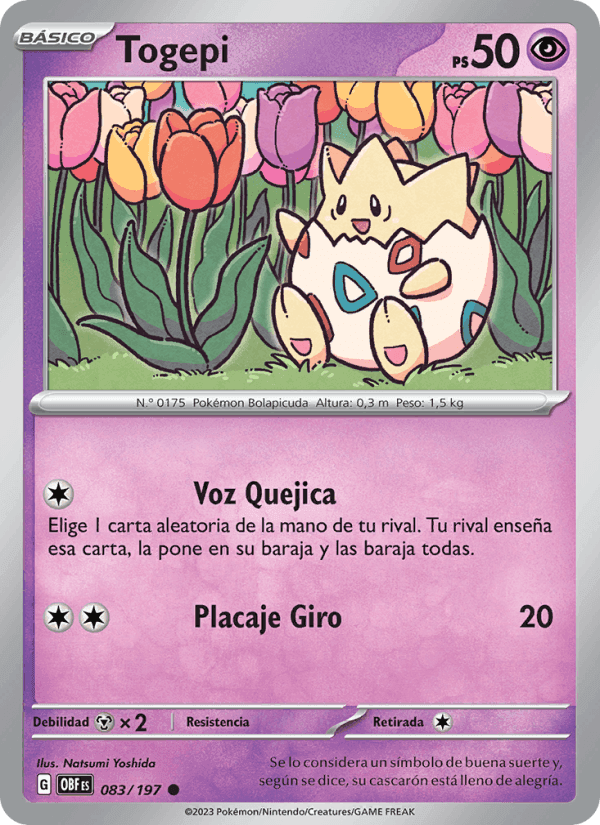 Togepi, carta 083 de Llamas Obsidianas