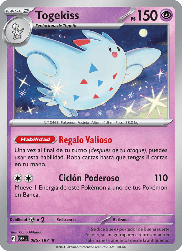 Togekiss, carta 085 de Llamas Obsidianas