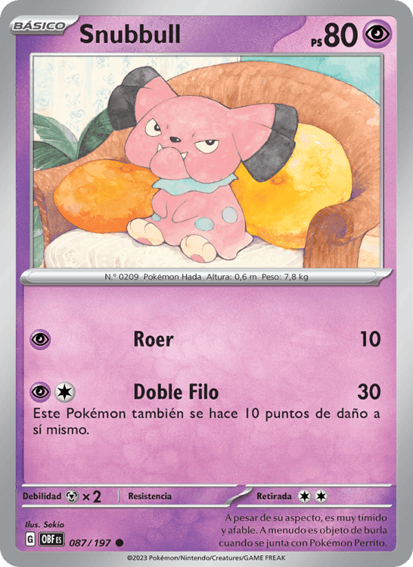 Snubbull, carta 087 de Llamas Obsidianas