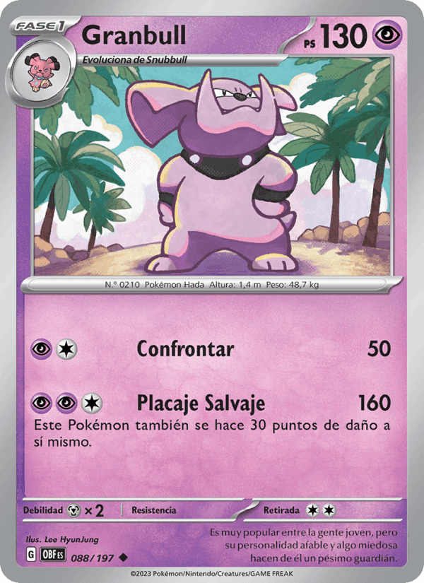 Granbull, carta 088 de Llamas Obsidianas