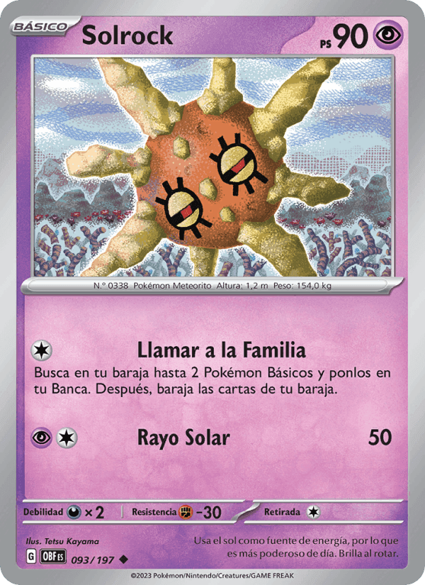 Solrock, carta 093 di Llamas Obsidianas