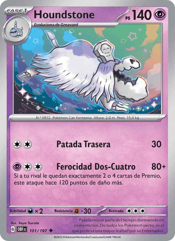 Houndstone, card 101 from Llamas Obsidianas