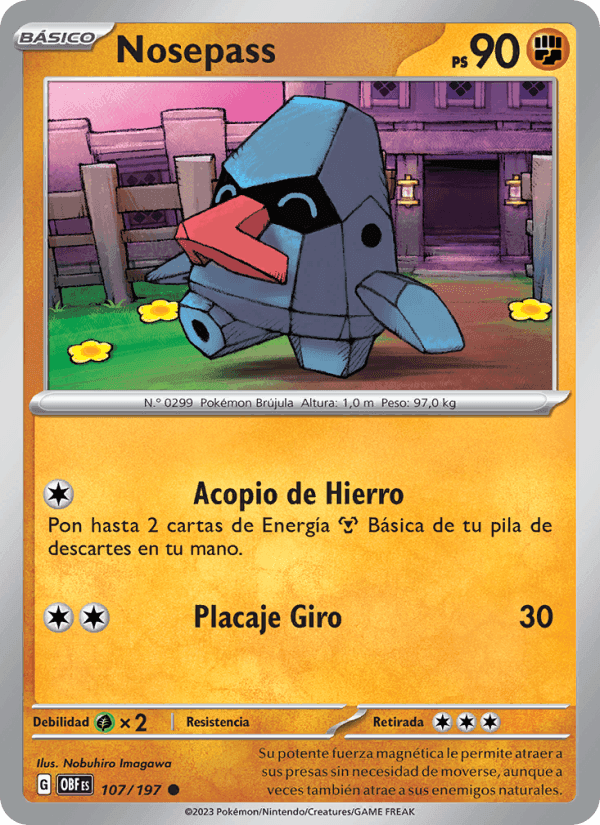 Nosepass, card 107 from Llamas Obsidianas