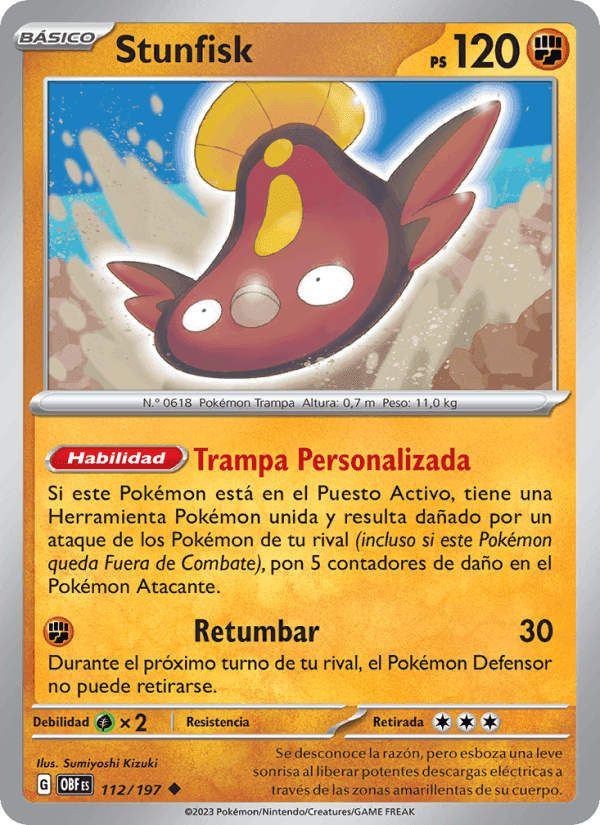 Stunfisk, carta 112 de Llamas Obsidianas