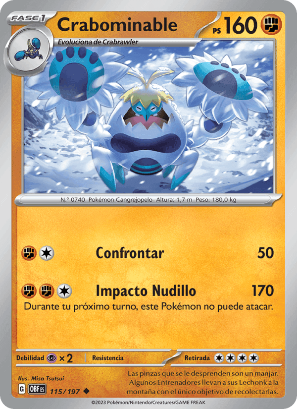 Crabominable, carta 115 de Llamas Obsidianas