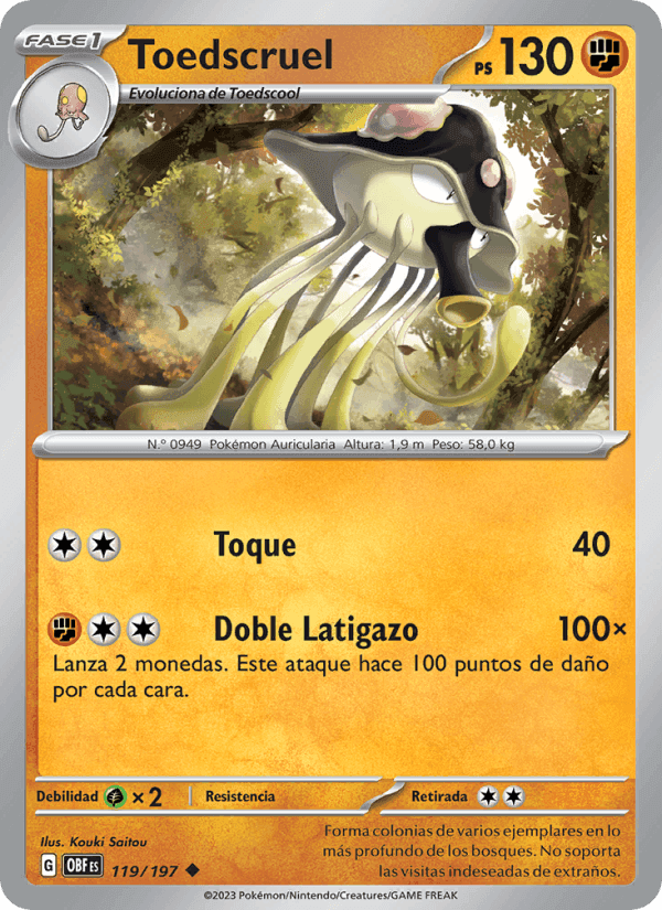 Toedscruel, carta 119 di Llamas Obsidianas