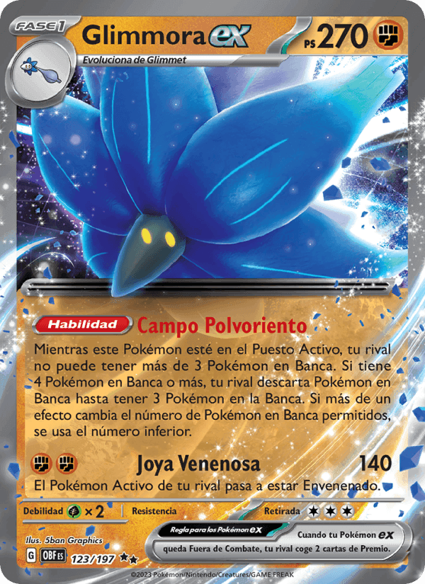 Glimmora ex, card 123 from Llamas Obsidianas