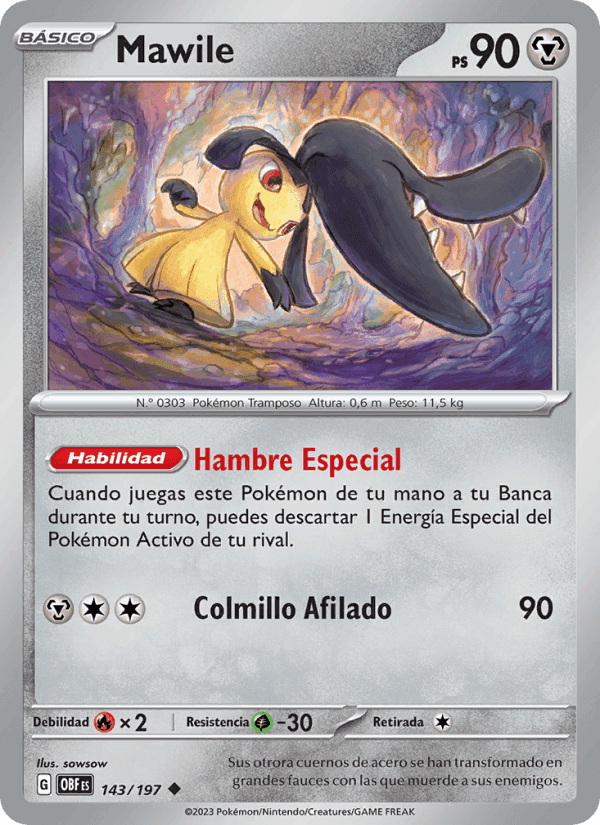 Mawile, card 143 from Llamas Obsidianas