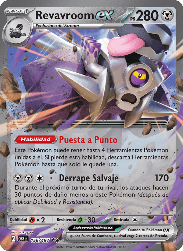 Revavroom ex, carta 156 de Llamas Obsidianas