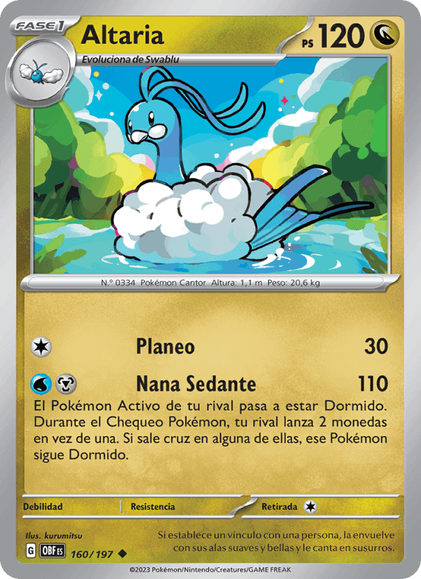 Altaria, carte 160 de Llamas Obsidianas