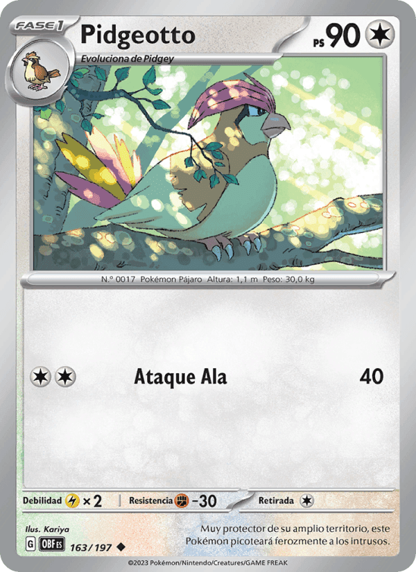 Llamas Obsidianas の 163 番、Pidgeotto