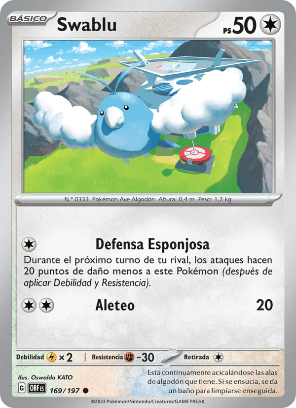 Swablu, carta 169 de Llamas Obsidianas