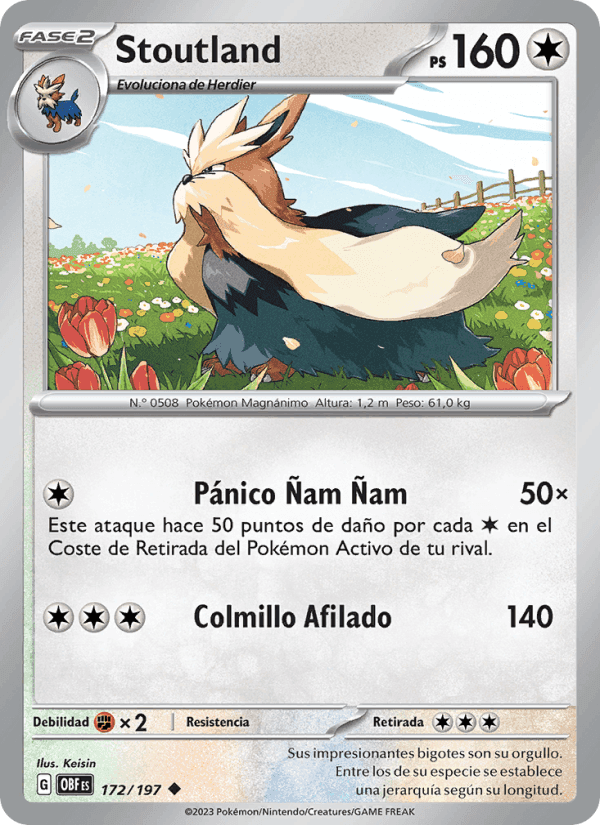 Stoutland, carte 172 de Llamas Obsidianas