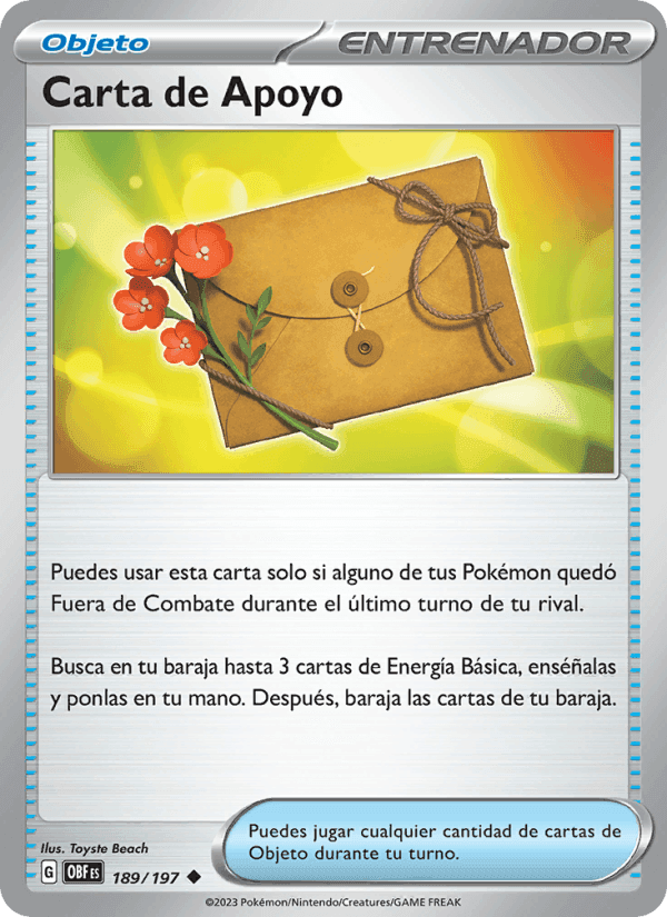 Carta de Apoyo, card 189 from Llamas Obsidianas