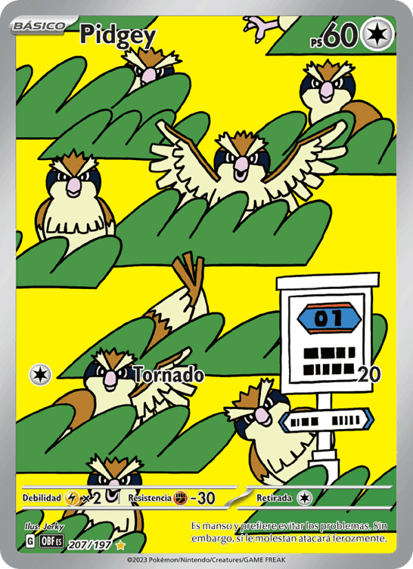 Pidgey, carta 207 de Llamas Obsidianas