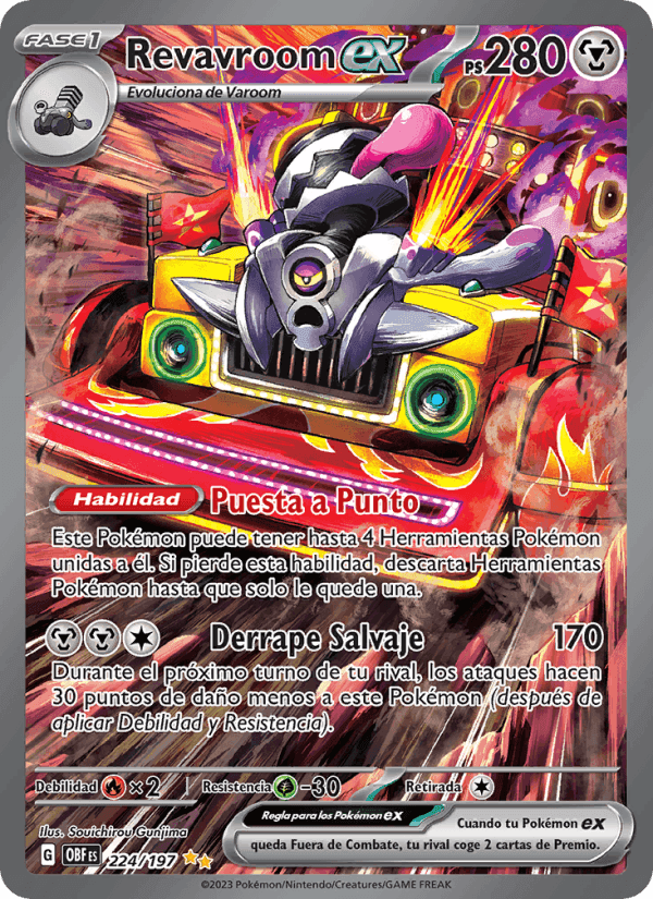 Revavroom ex, card 224 from Llamas Obsidianas
