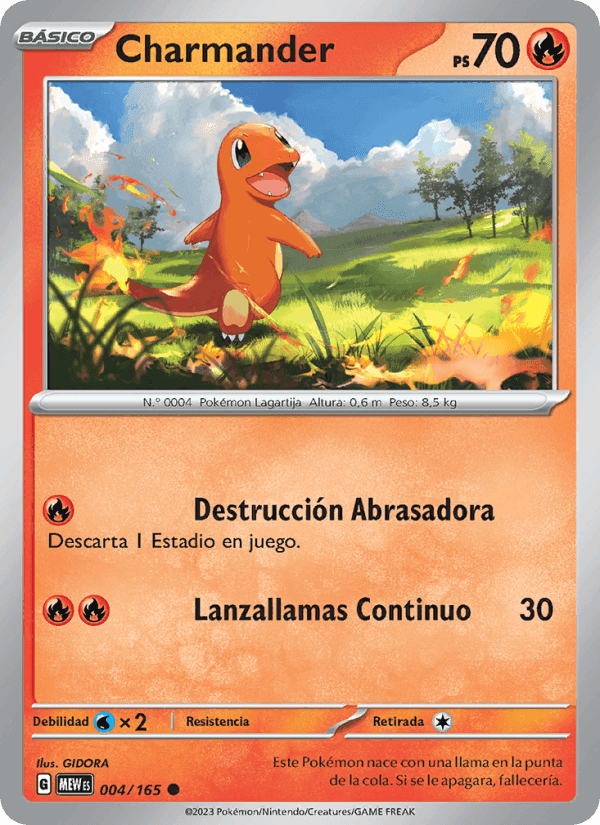 Charmander, carta 004 de 151
