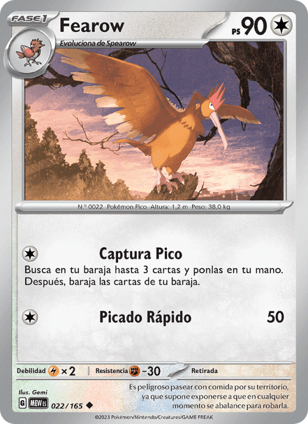 Fearow, carta 022 de 151