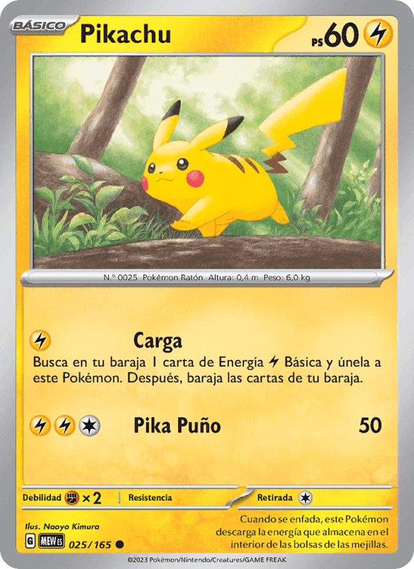 Pikachu, carta 025 de 151