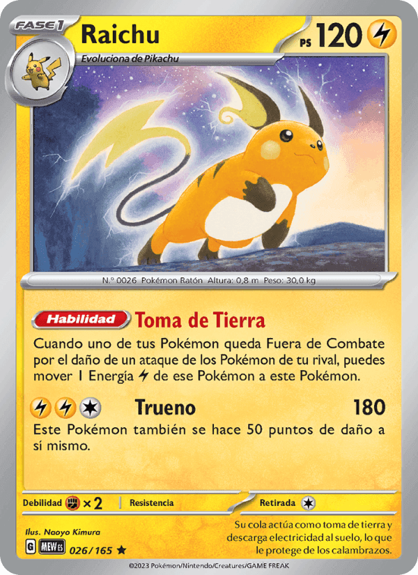 Raichu, carta 026 de 151