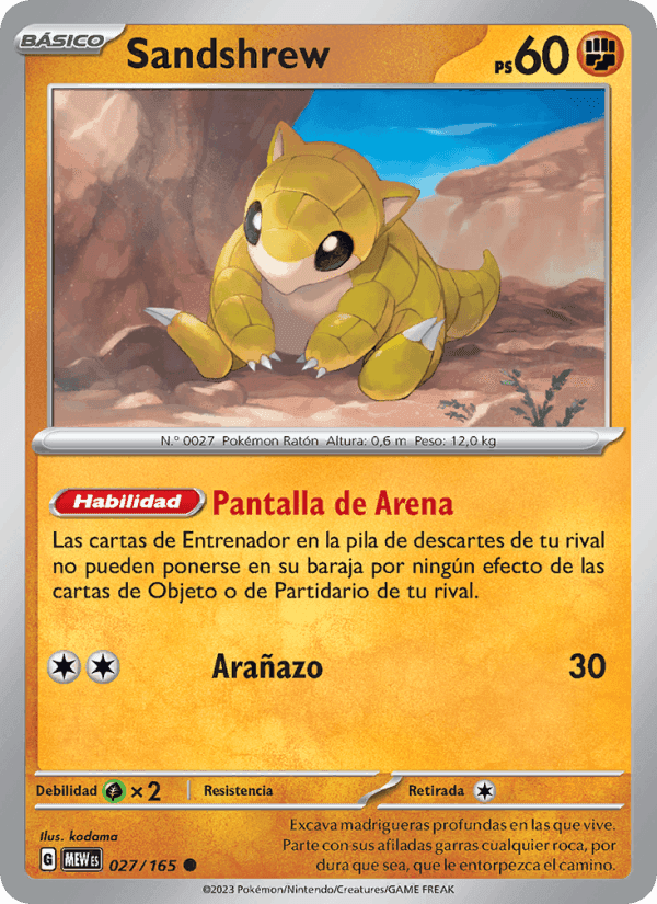 Sandshrew, carta 027 de 151