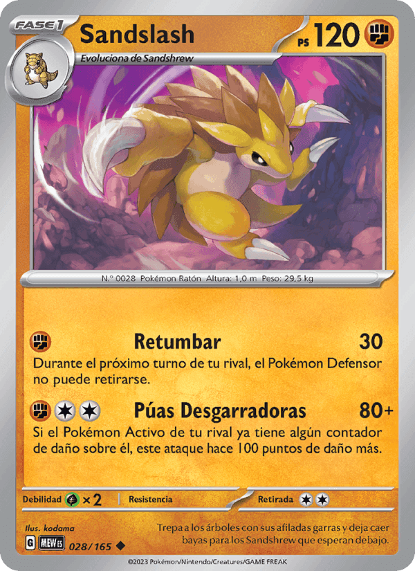 Sandslash, carta 028 de 151