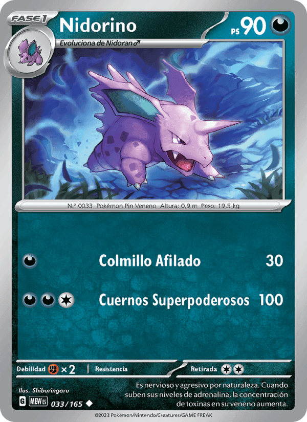 Nidorino, carta 033 de 151