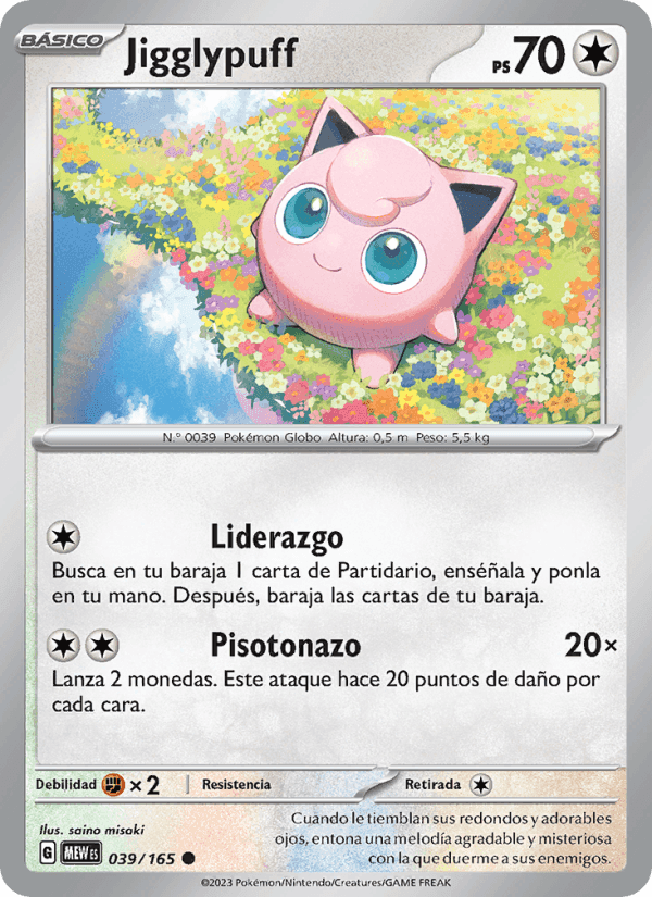 Jigglypuff, card 039 from 151