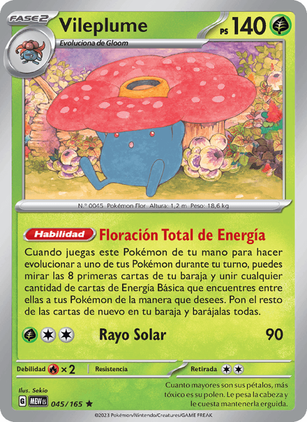 Vileplume, carta 045 de 151