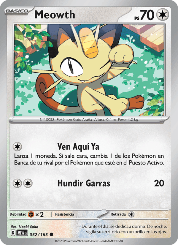 Meowth, carta 052 de 151
